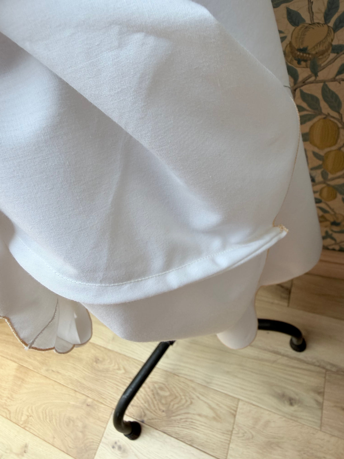 Vintage 1960s Floral Embroidery Bell Sleeve Handmade Mini Dress