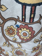 Vintage 1960 Brown Bird Bell Sleeve Handmade Festival Mini Dress
