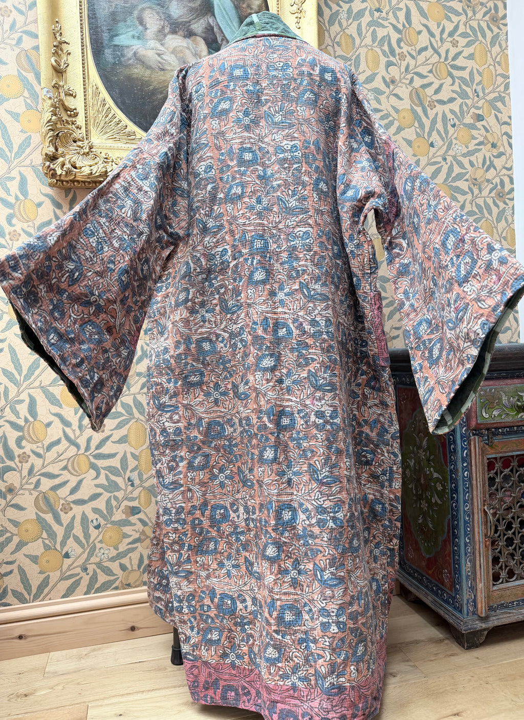 Woodstock Long #6 Vintage Cotton Kantha Jacket | Traditionally Made & Upcycled