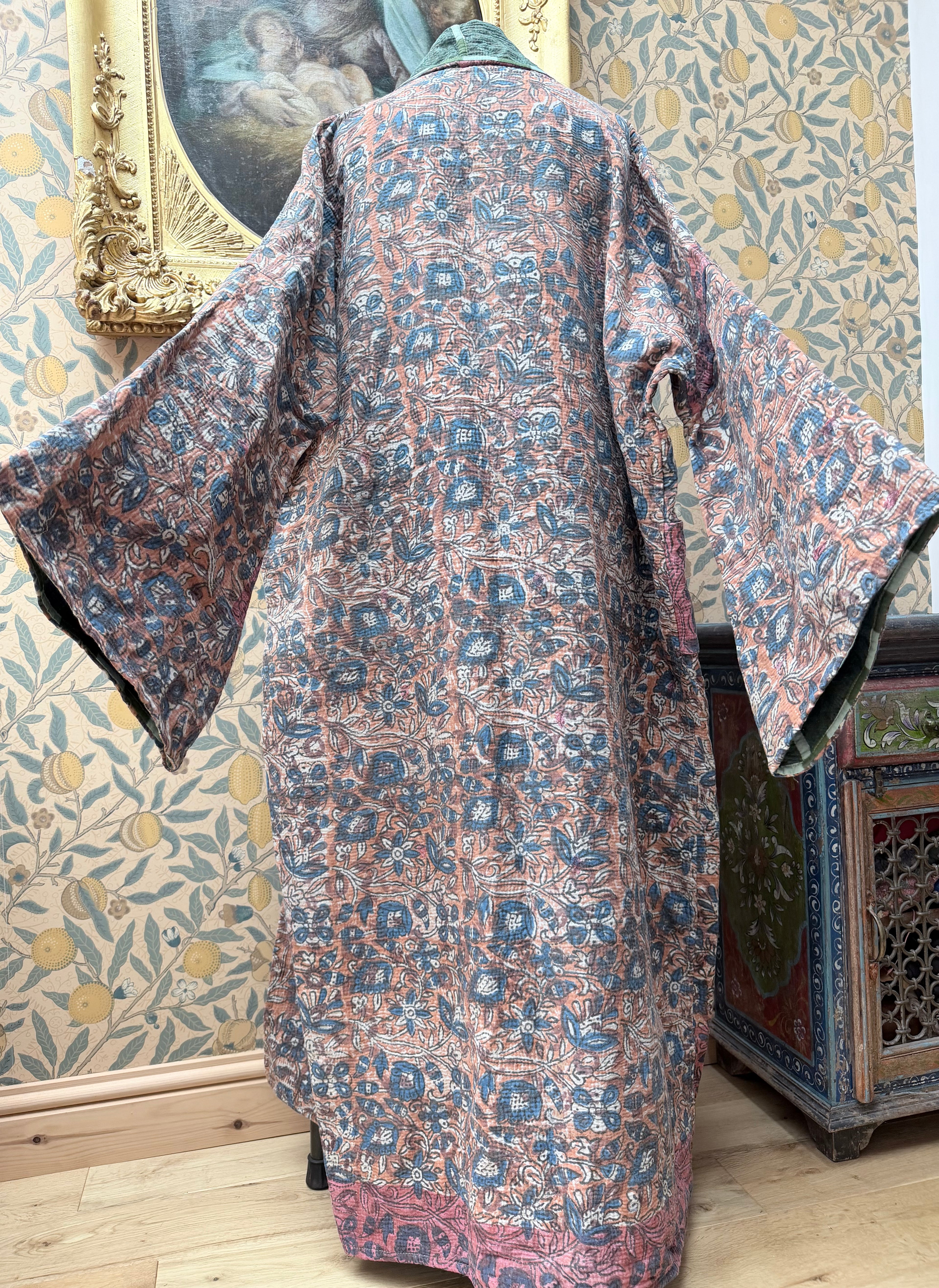 Woodstock Long #6 Vintage Cotton Kantha Jacket | Traditionally Made & Upcycled