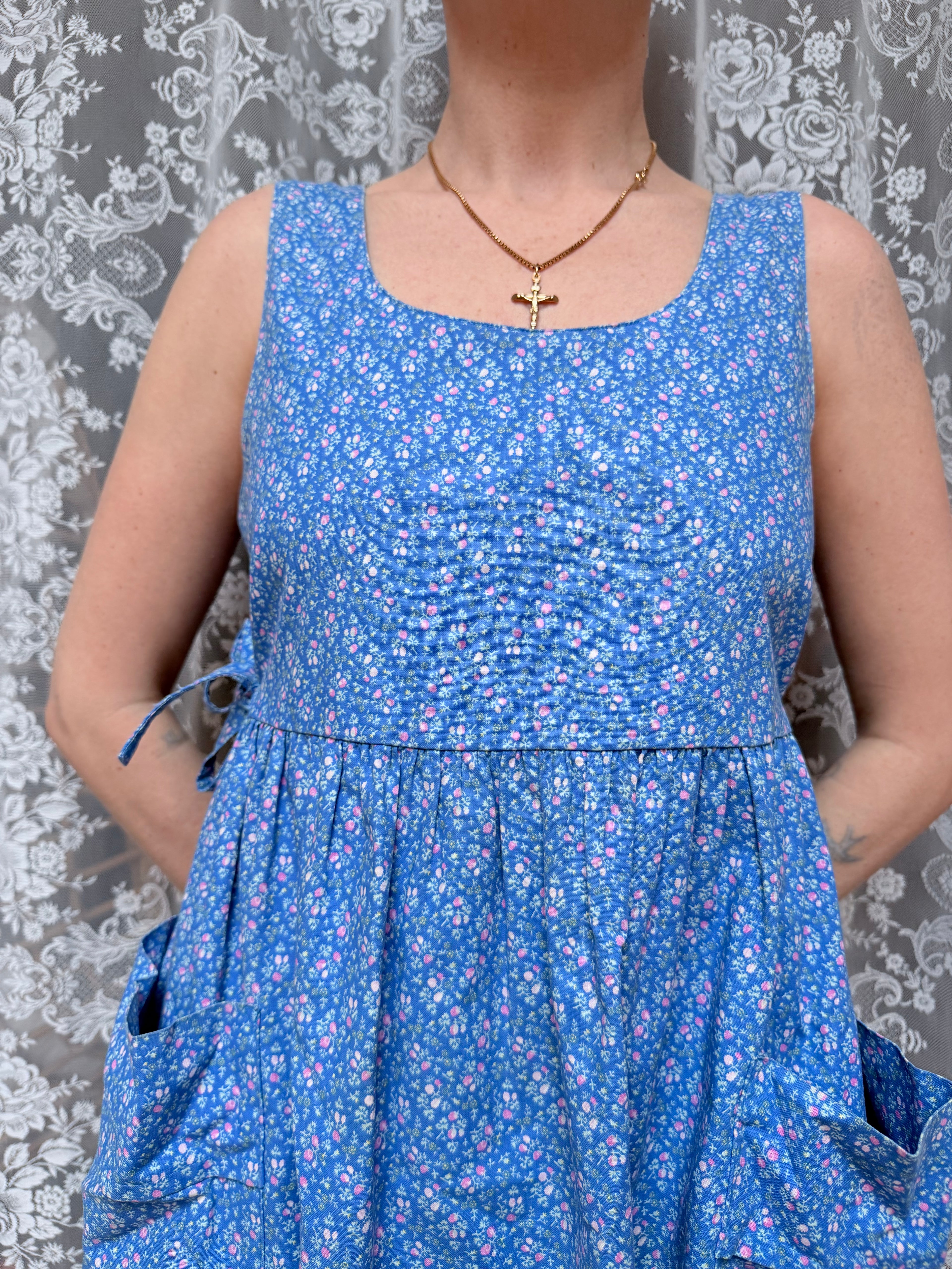 Summer Smiles: Vintage 1980s Laura Ashley Ditsy Print Pinafore Dress