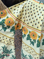 Vintage Sunflower Block Print Handmade Festival Mini Dress