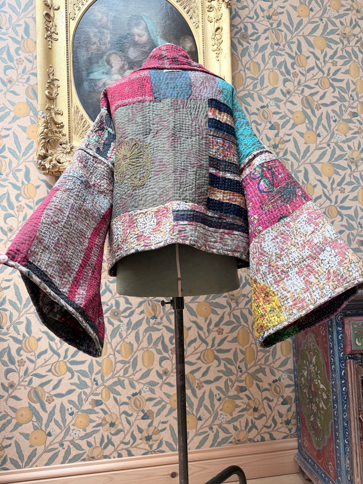 Woodstock Short #6 Vintage Cotton Kantha Jacket | Traditionally Made & Upcycled