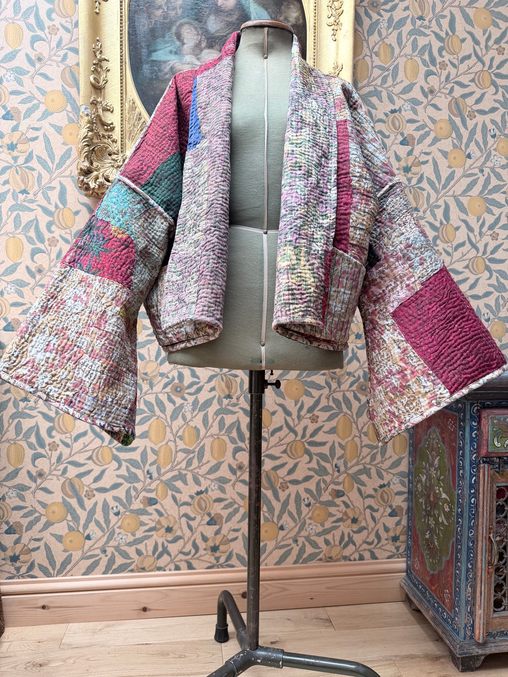 Woodstock Short #6 Vintage Cotton Kantha Jacket | Traditionally Made & Upcycled