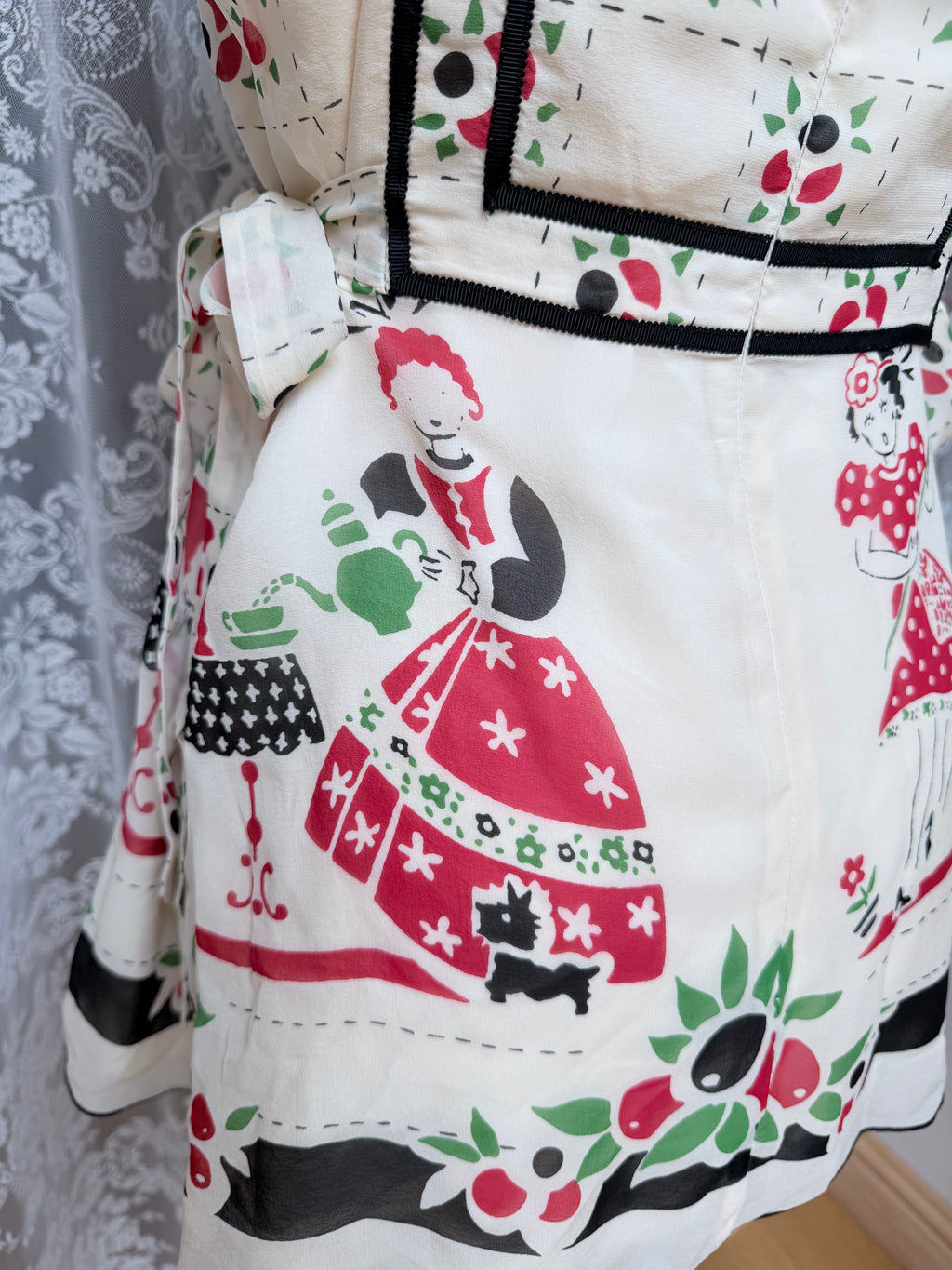 Rare Anna Sui Y2K Silk Folk Art Peplum Top | Catwalk Piece