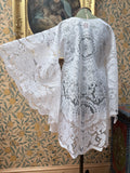 White Vintage Lace Bell Sleeve Festival Mini Dress