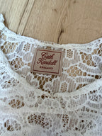 Cream Antique Lace Bell Sleeve Handmade Maxi Dress