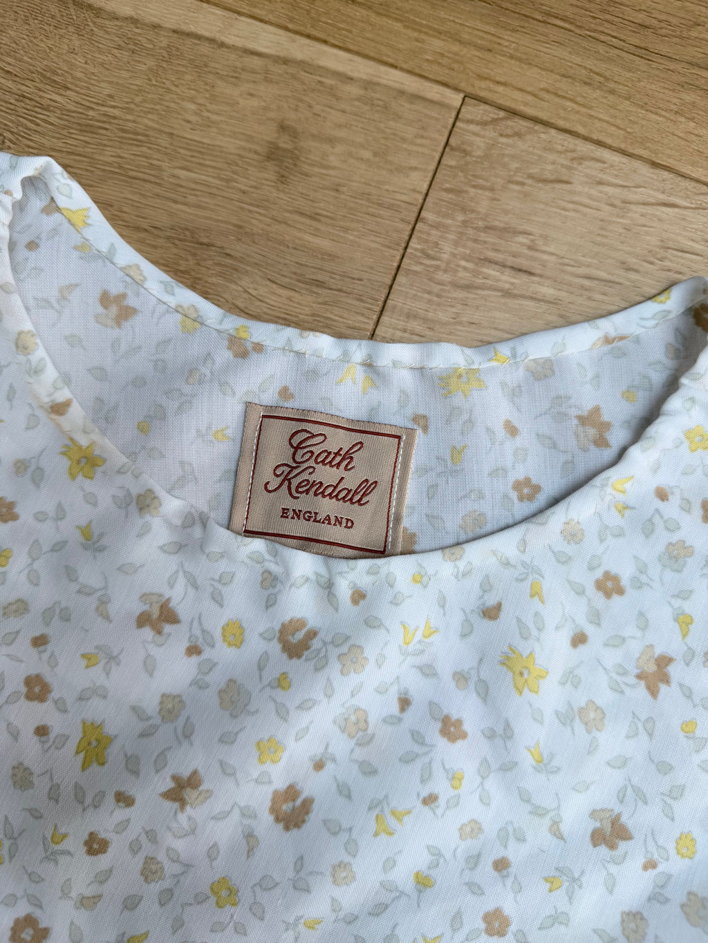 Vintage Handmade Yellow Ditsy Floral Festival Mini Dress