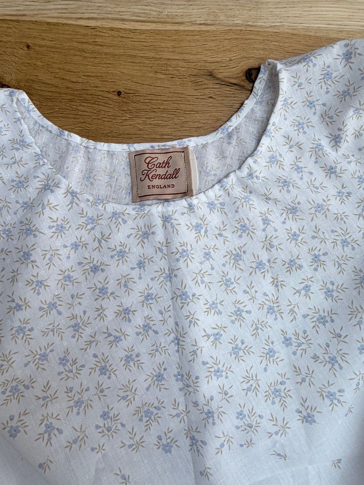 Vintage Handmade Blue Floral Festival Mini Dress