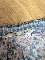 Vintage 1970s Blue and Floral Indian Block Print Summer Dress