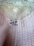 Vintage 1940s Pink Cotton Lace Nightdress | Made in Nottingham England