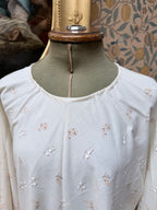 Vintage Handmade Brown Lily of The Valley Festival Mini Dress