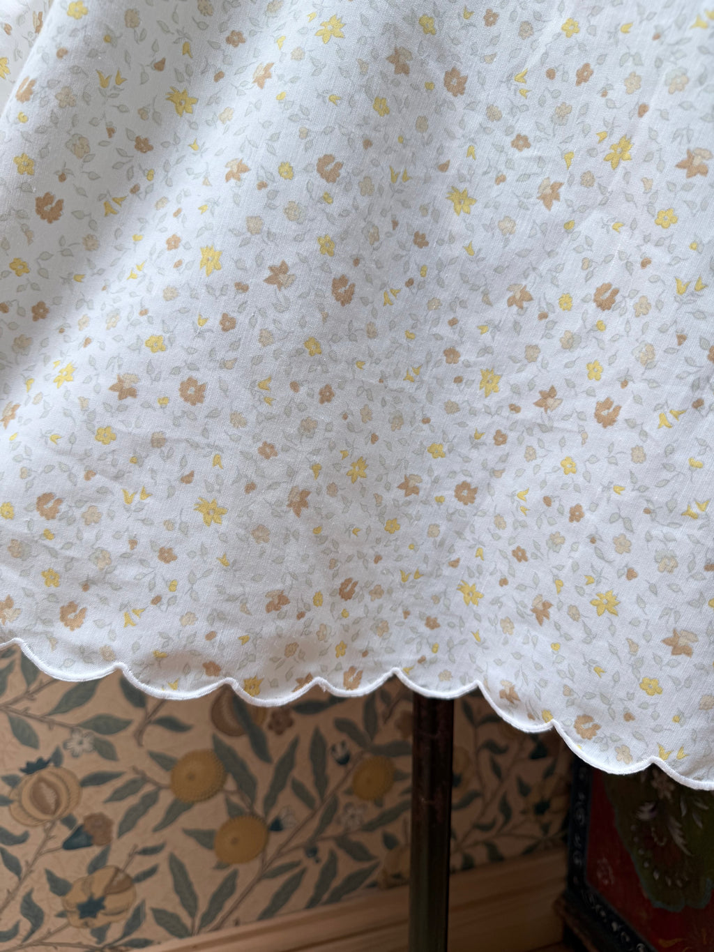 Vintage Handmade Yellow Ditsy Floral Festival Mini Dress