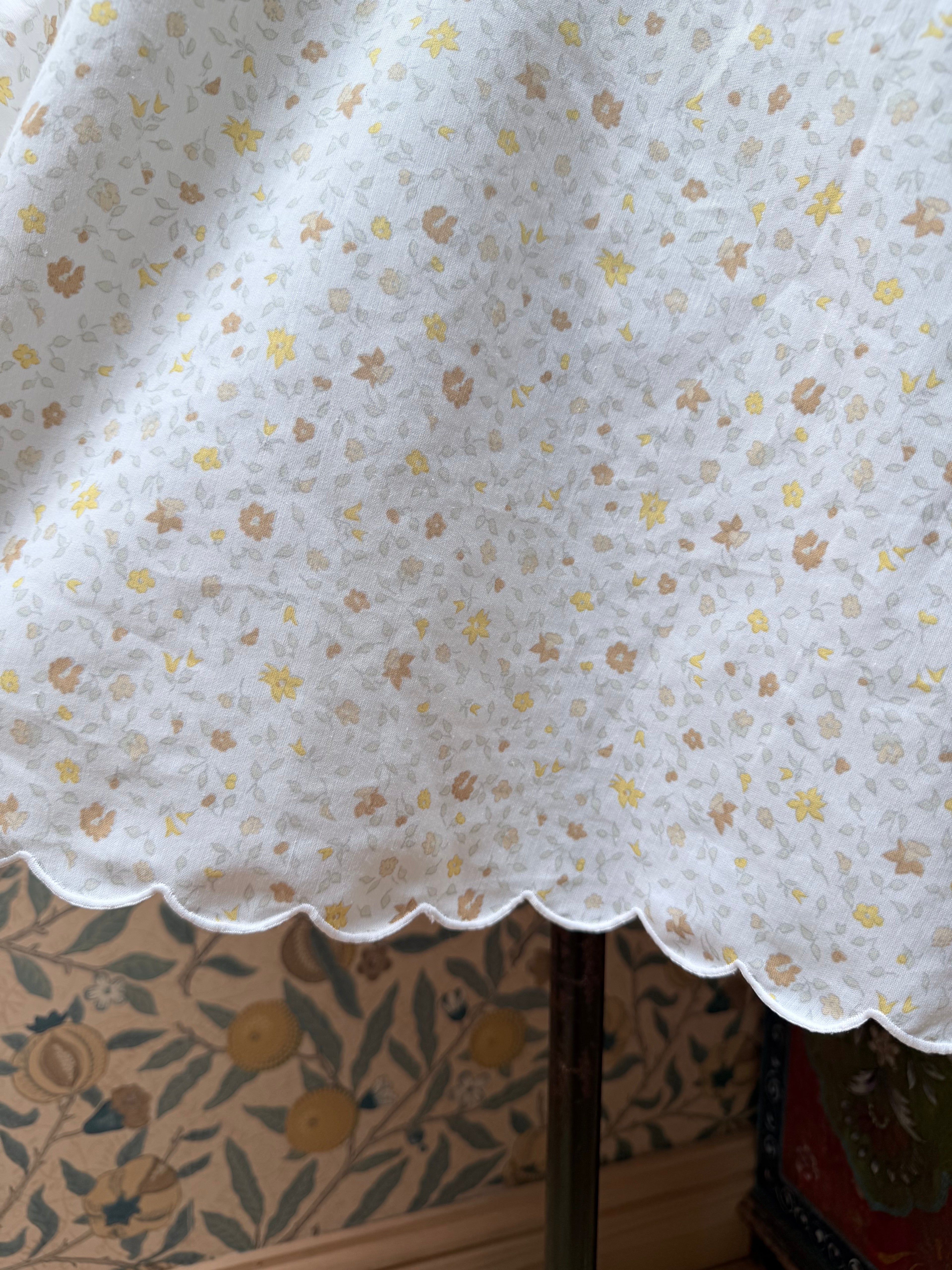 Vintage Handmade Yellow Ditsy Floral Festival Mini Dress