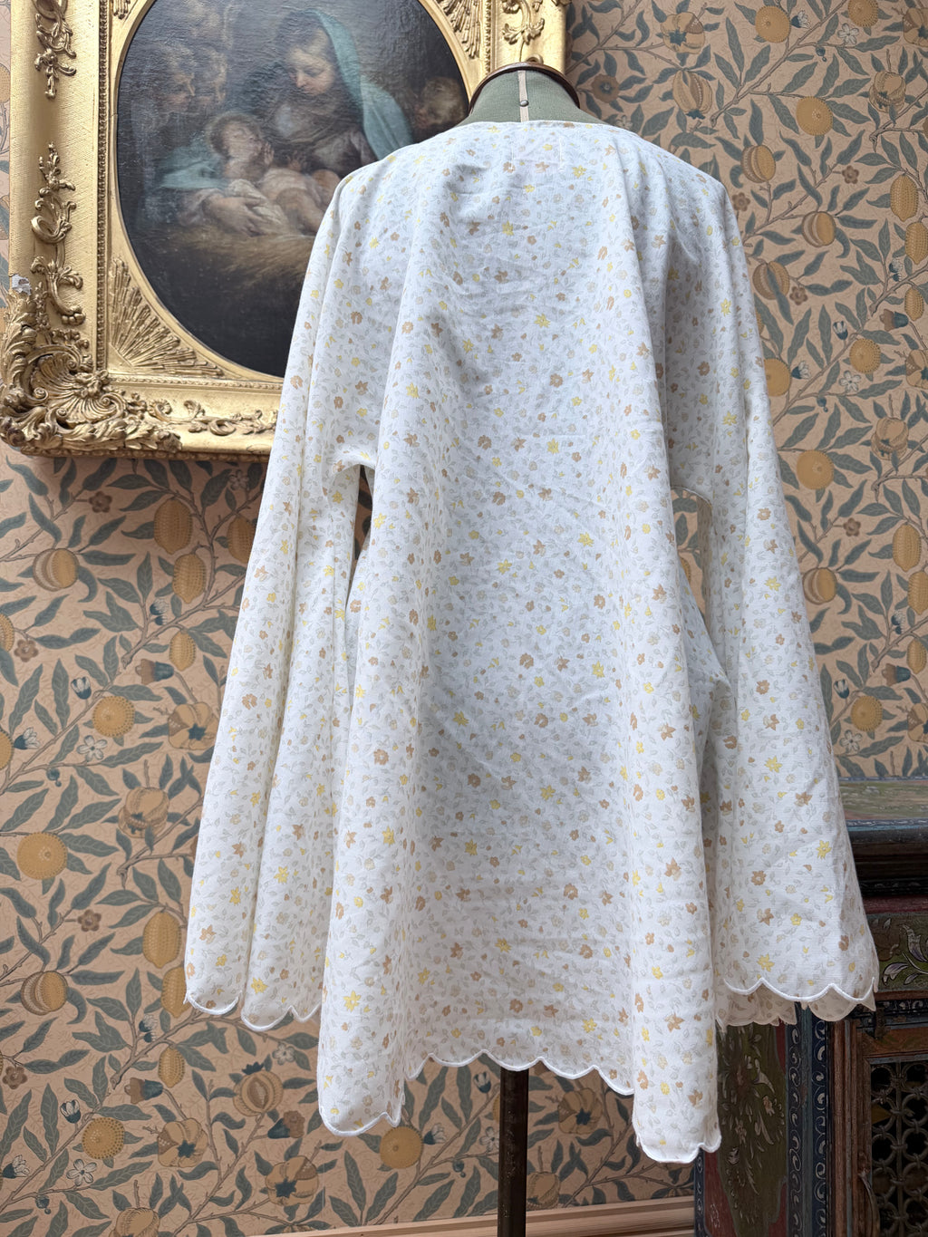 Vintage Handmade Yellow Ditsy Floral Festival Mini Dress