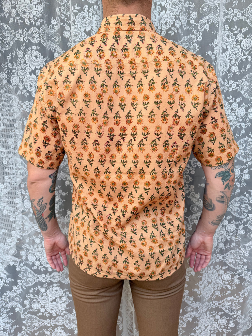 The Sunflower Jasper | Men's Ethically Handmade Vintage Style Cotton Button-Up Shirt