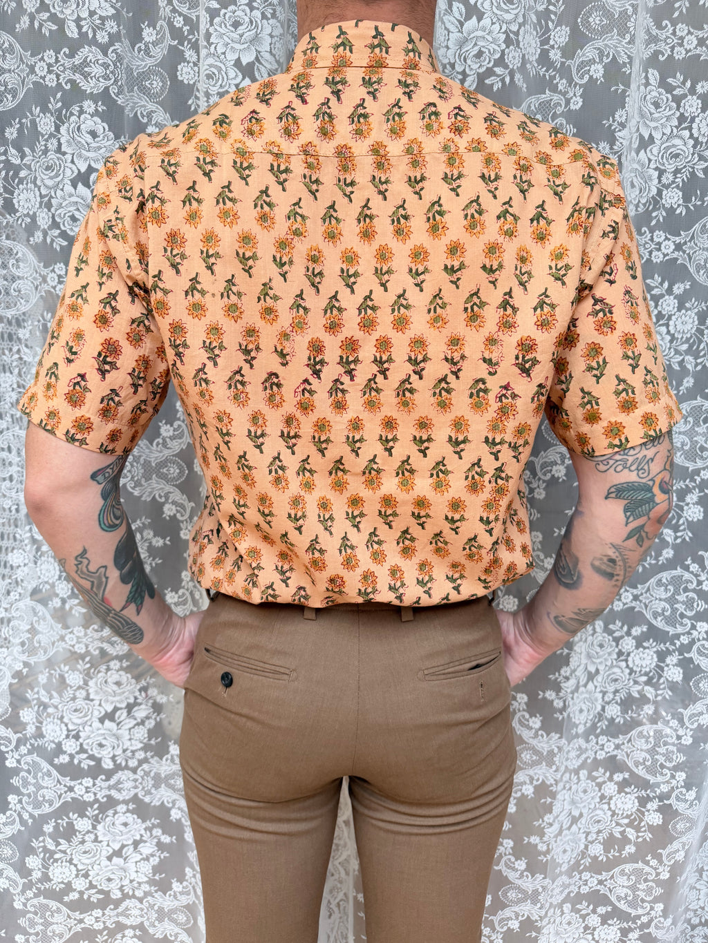 The Sunflower Jasper | Men's Ethically Handmade Vintage Style Cotton Button-Up Shirt