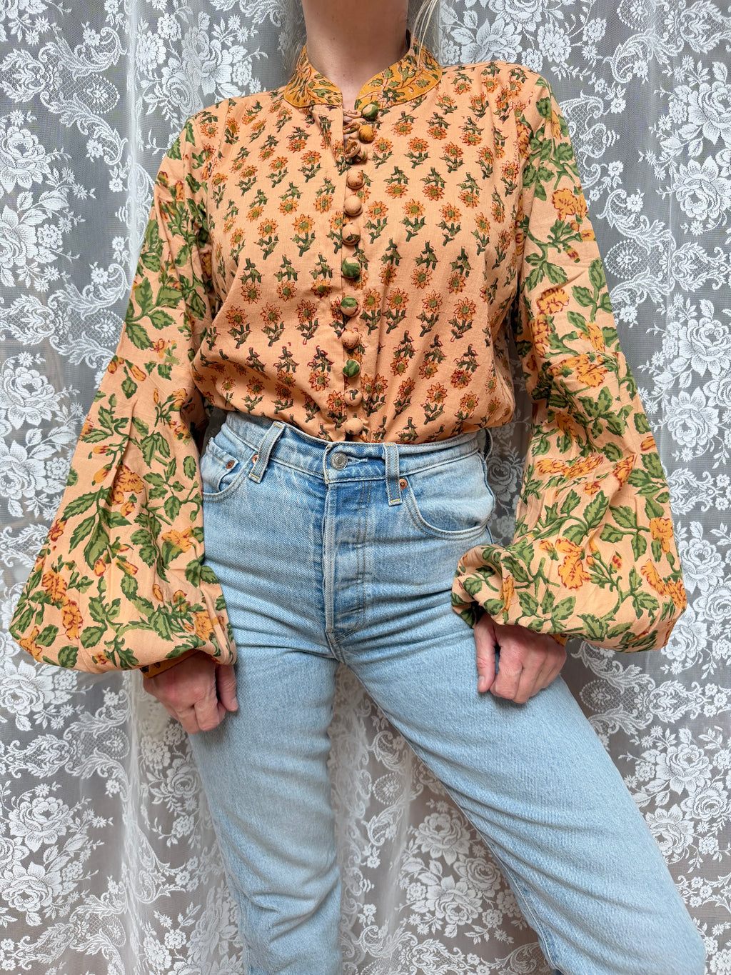 The Sunflower Jasmine Blouse | Traditionally Made and Hand Block Printed