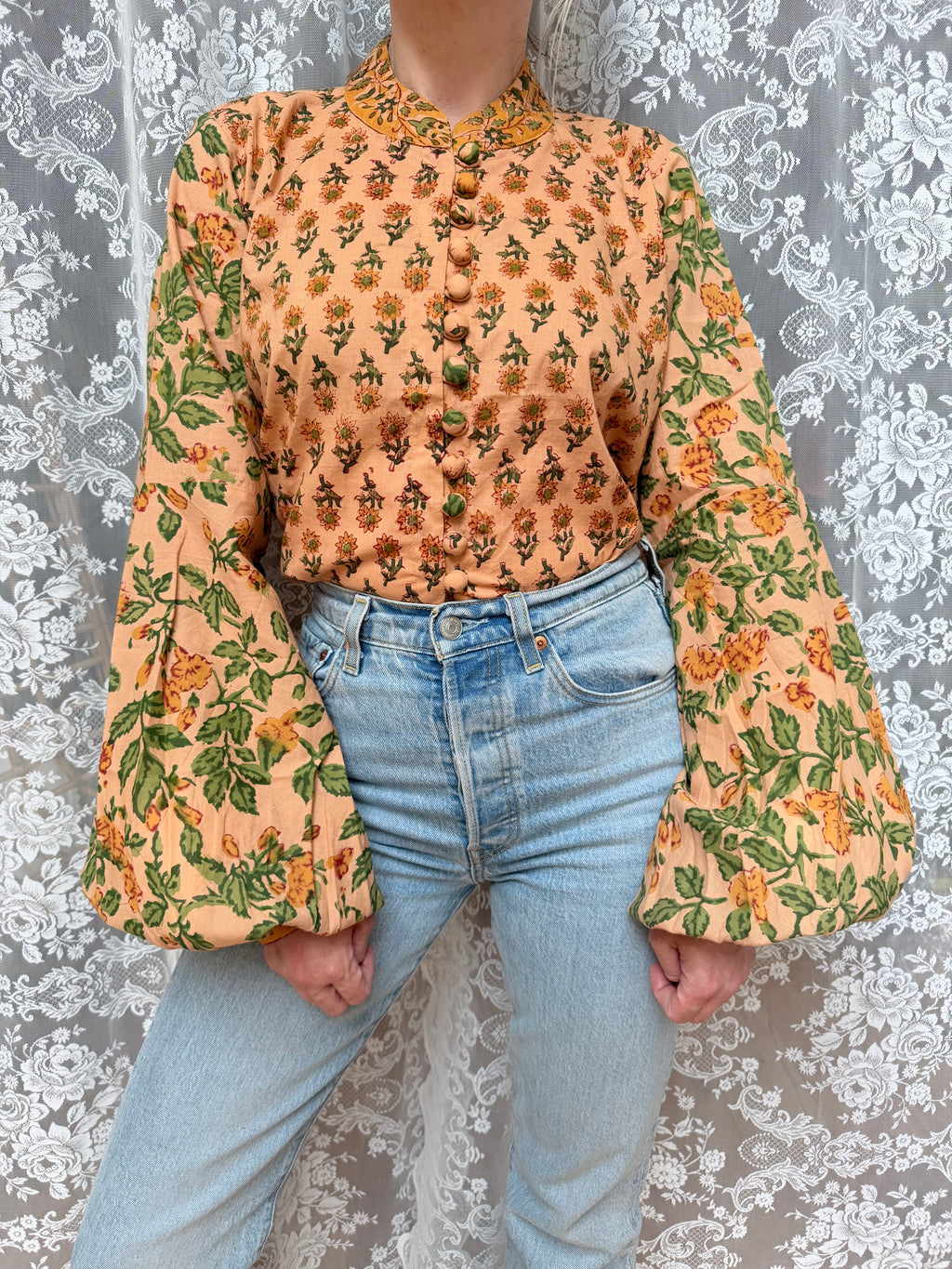 The Sunflower Jasmine Blouse | Traditionally Made and Hand Block Printed