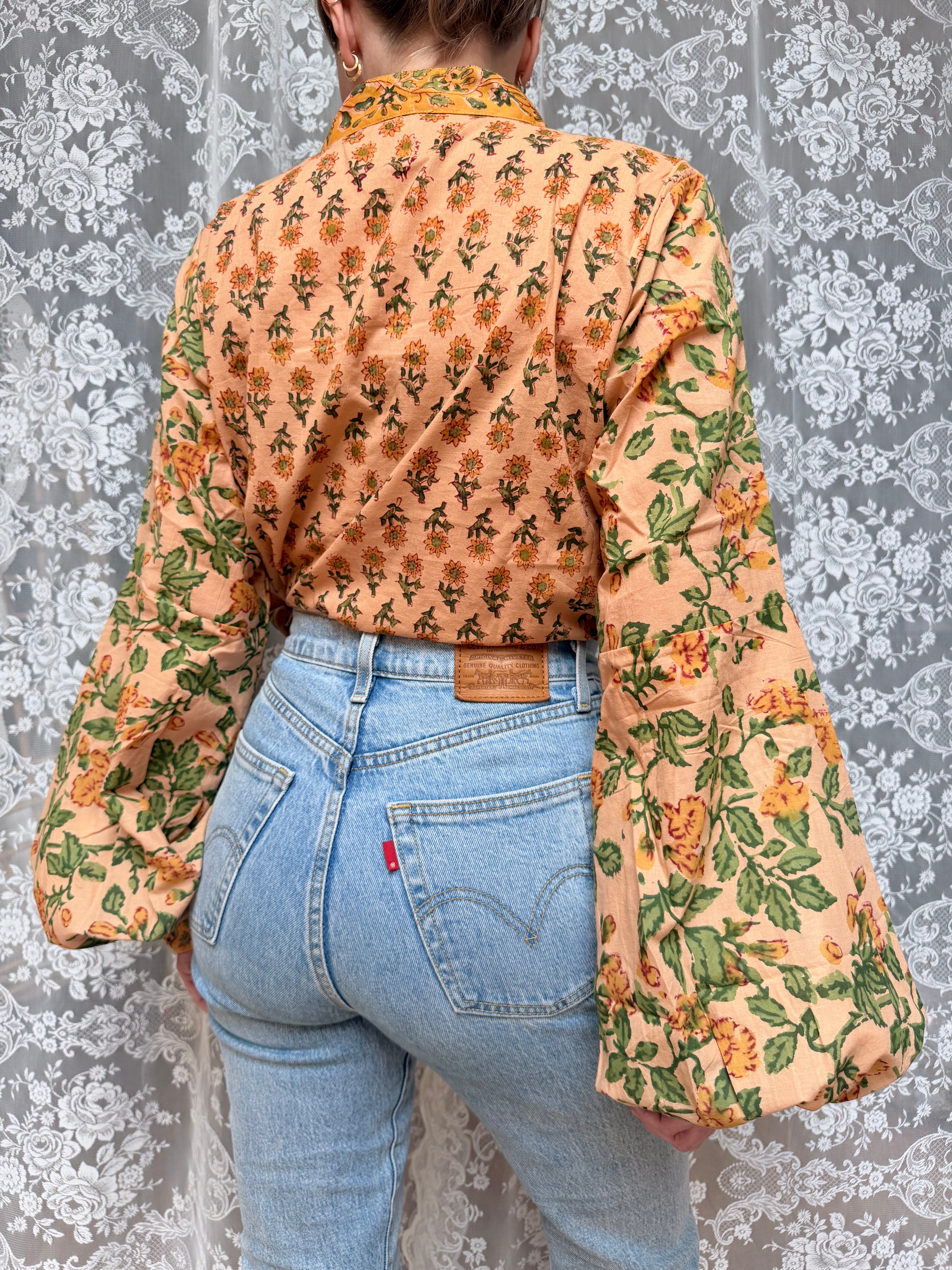 The Sunflower Jasmine Blouse | Traditionally Made and Hand Block Printed
