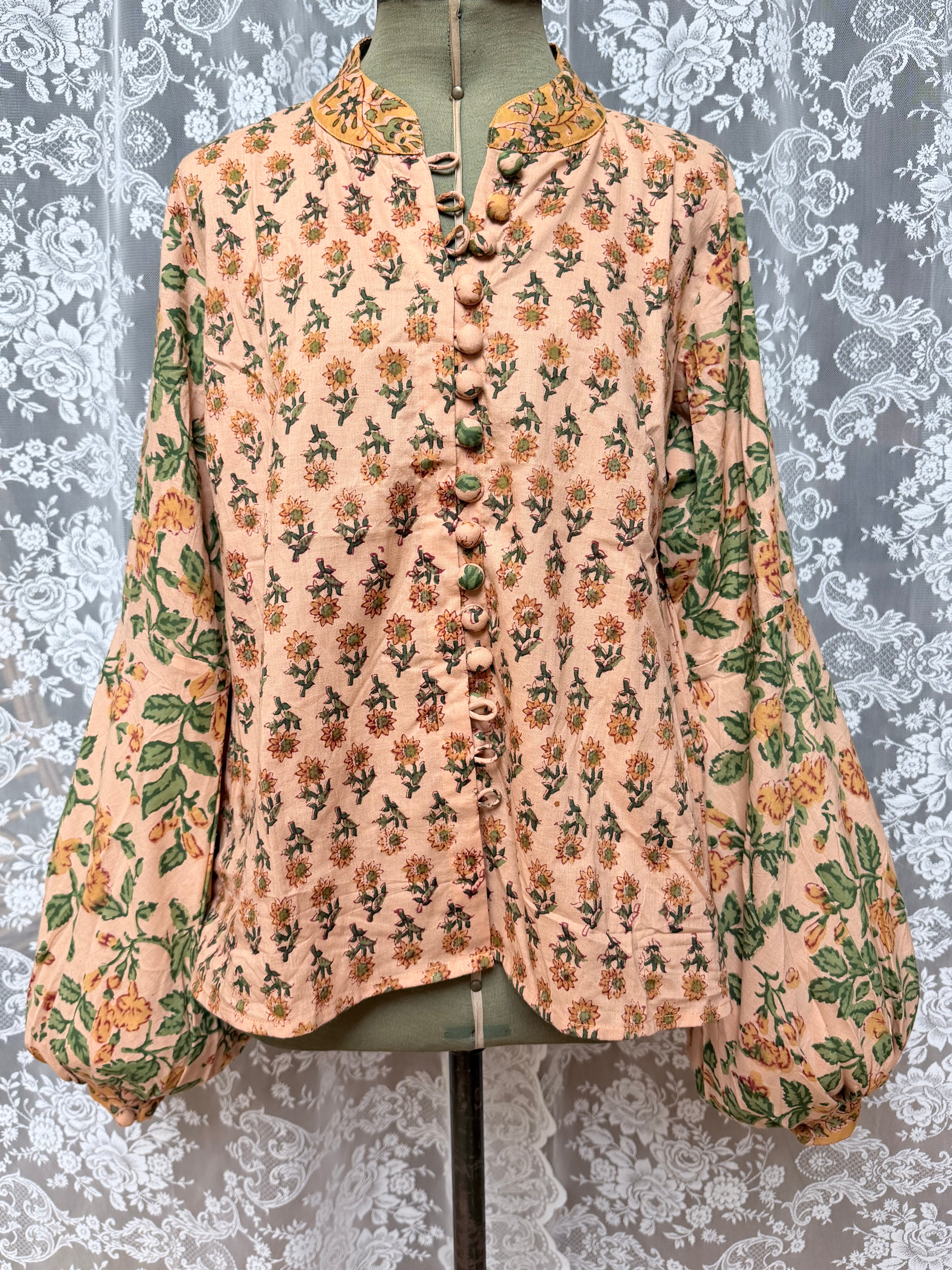 The Sunflower Jasmine Blouse | Traditionally Made and Hand Block Printed