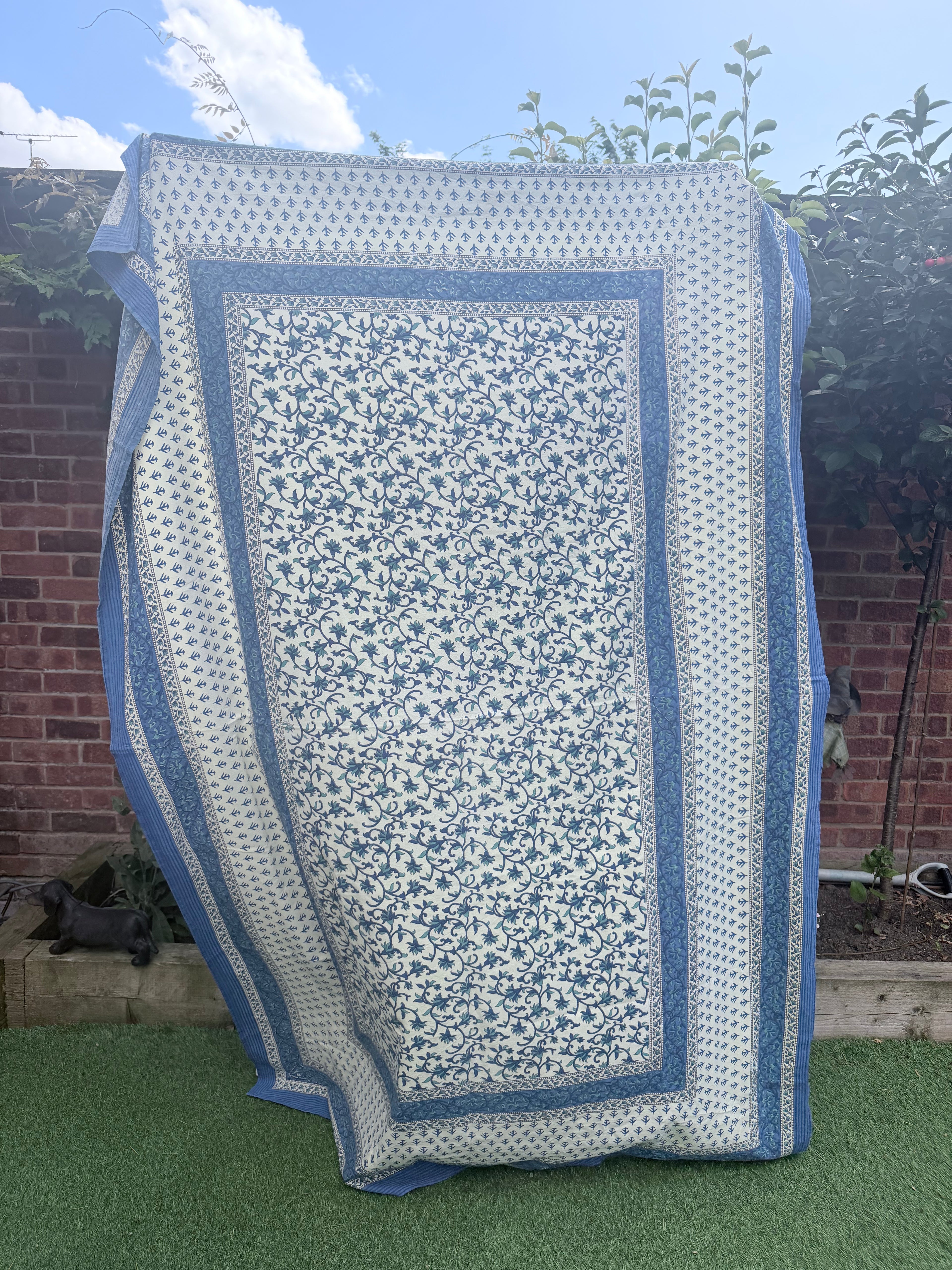 Vintage Indian Block Print Cotton Textile