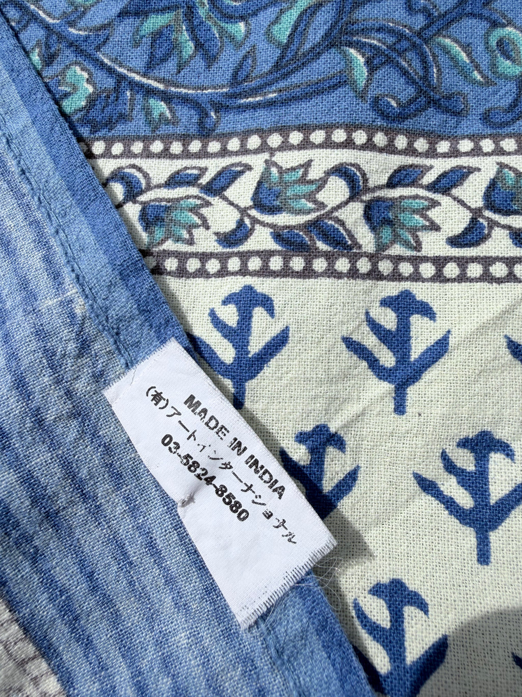 Vintage Indian Block Print Cotton Textile