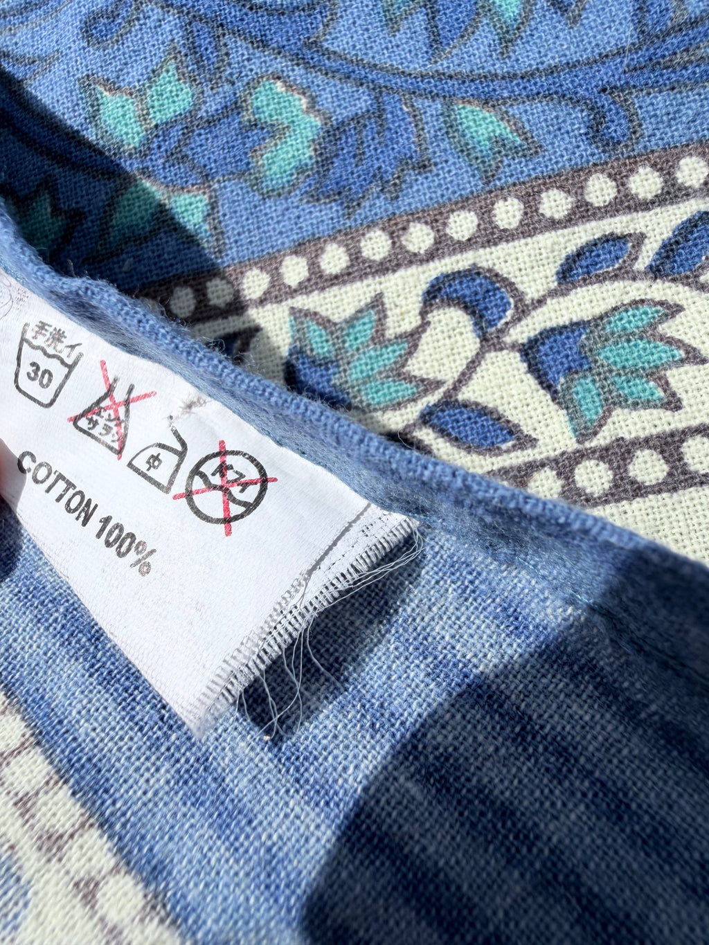 Vintage Indian Block Print Cotton Textile