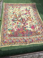 1970s Indian Block Print Cheesecloth Textile throw