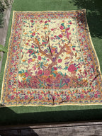 1970s Indian Block Print Cheesecloth Textile throw