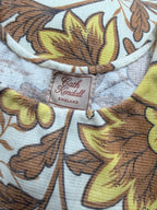 Vintage Handmade Yellow Floral Bell Sleeve Bed Sheet Maxi Dress