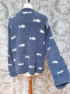 Rare Pachamama Blue Fish 90s Oversized Jumper