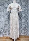 The Golden Girl: Stunning Gold and White Laura Ashley 1970s Vintage Prairie Dress