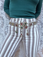 Antique Moroccan Jewelled Metal 1903 Coin Belt | Bohemian Accessory