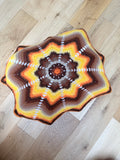 Vintage 1970s Style Crochet Boho Reversible Cushion