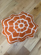 Vintage 1970s Style Crochet Boho Reversible Cushion