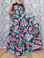Vintage 1980s Laura Ashley Floral Bo Peep Maxi Dress