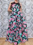 Vintage 1980s Laura Ashley Floral Bo Peep Maxi Dress