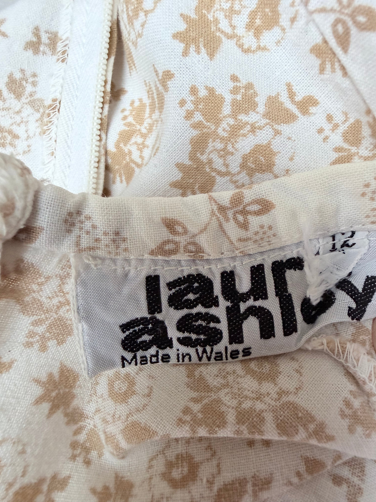 The Golden Girl: Stunning Gold and White Laura Ashley 1970s Vintage Prairie Dress