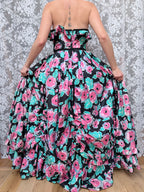 Vintage 1980s Laura Ashley Floral Bo Peep Maxi Dress