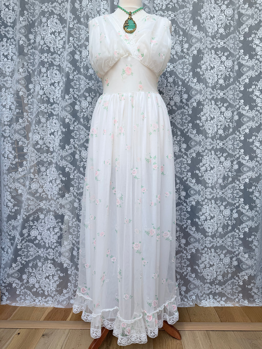 Rare Vintage 1950s/1960s Raywarp English Rose Baby Doll Maxi Set