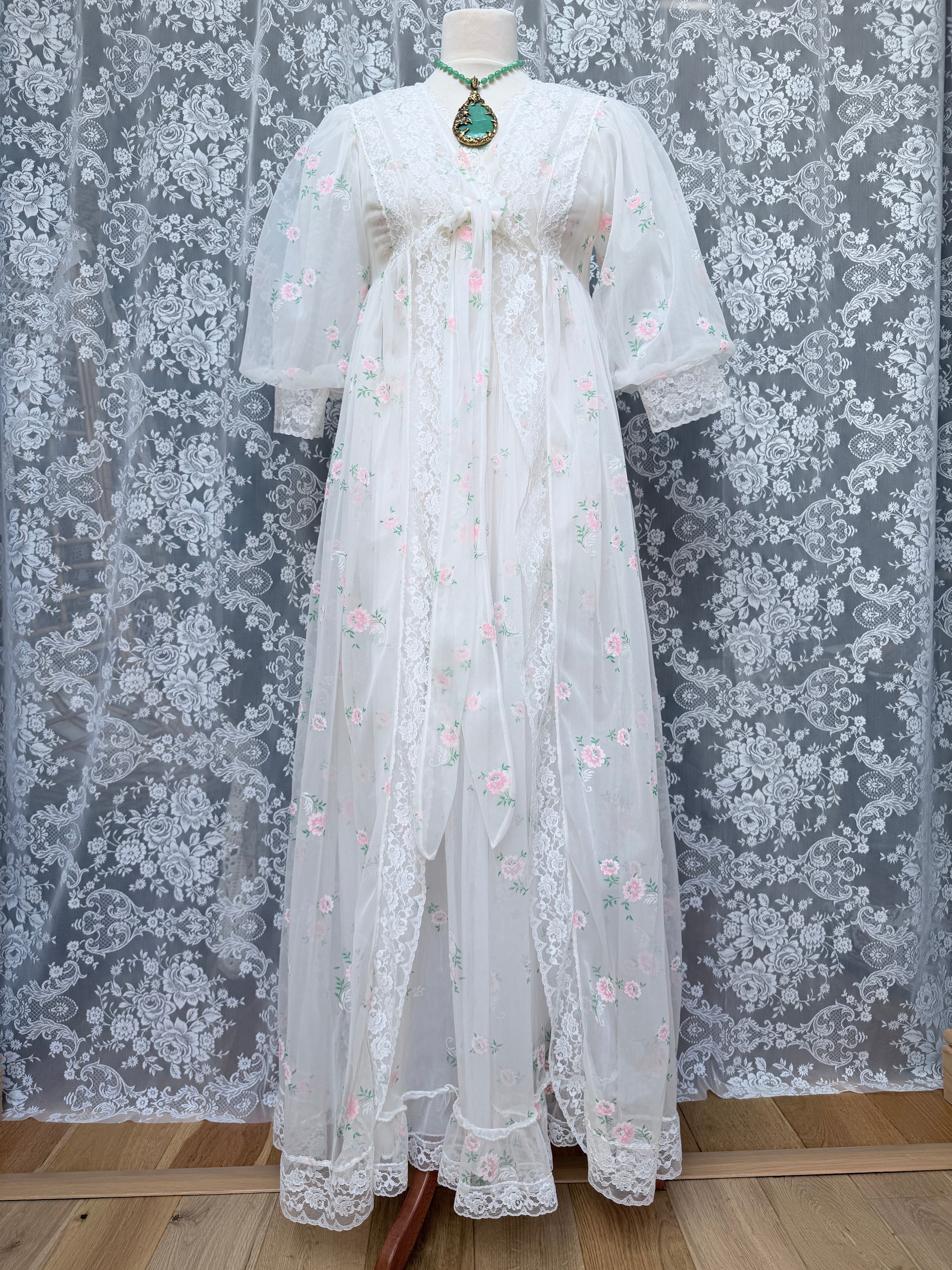 Rare Vintage 1950s/1960s Raywarp English Rose Baby Doll Maxi Set