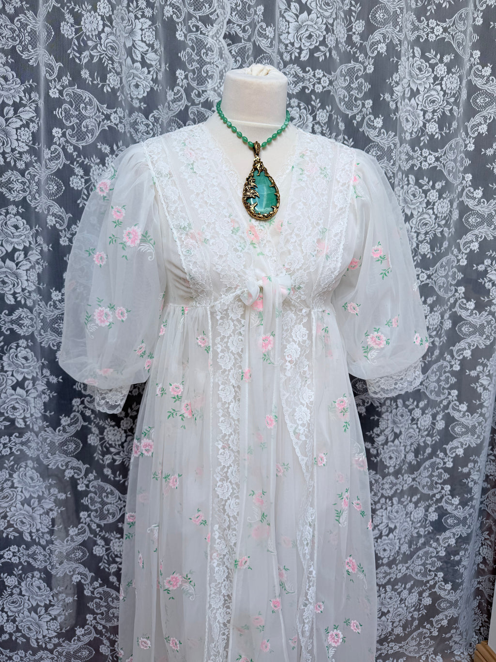Rare Vintage 1950s/1960s Raywarp English Rose Baby Doll Maxi Set