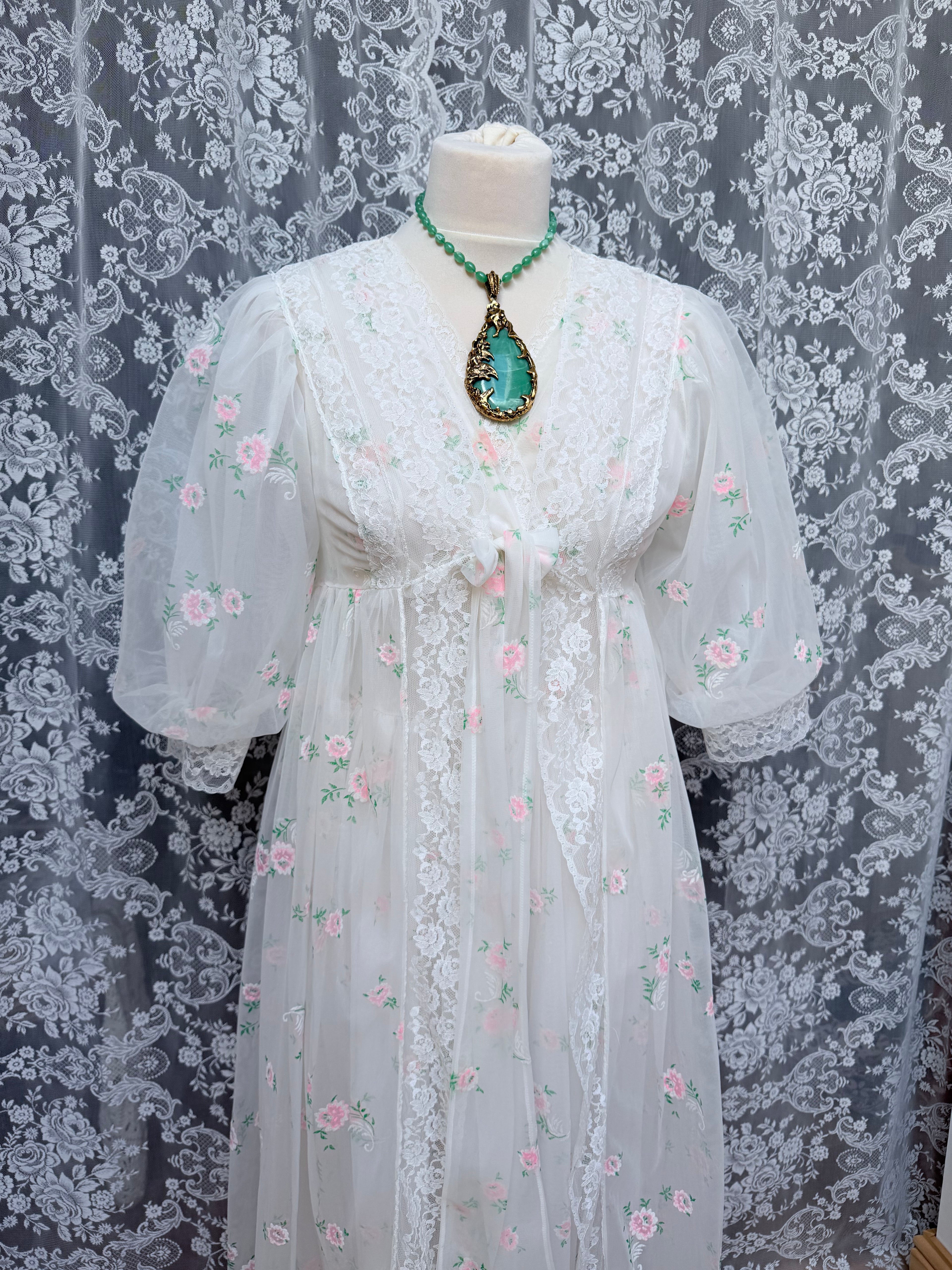 Rare Vintage 1950s/1960s Raywarp English Rose Baby Doll Maxi Set