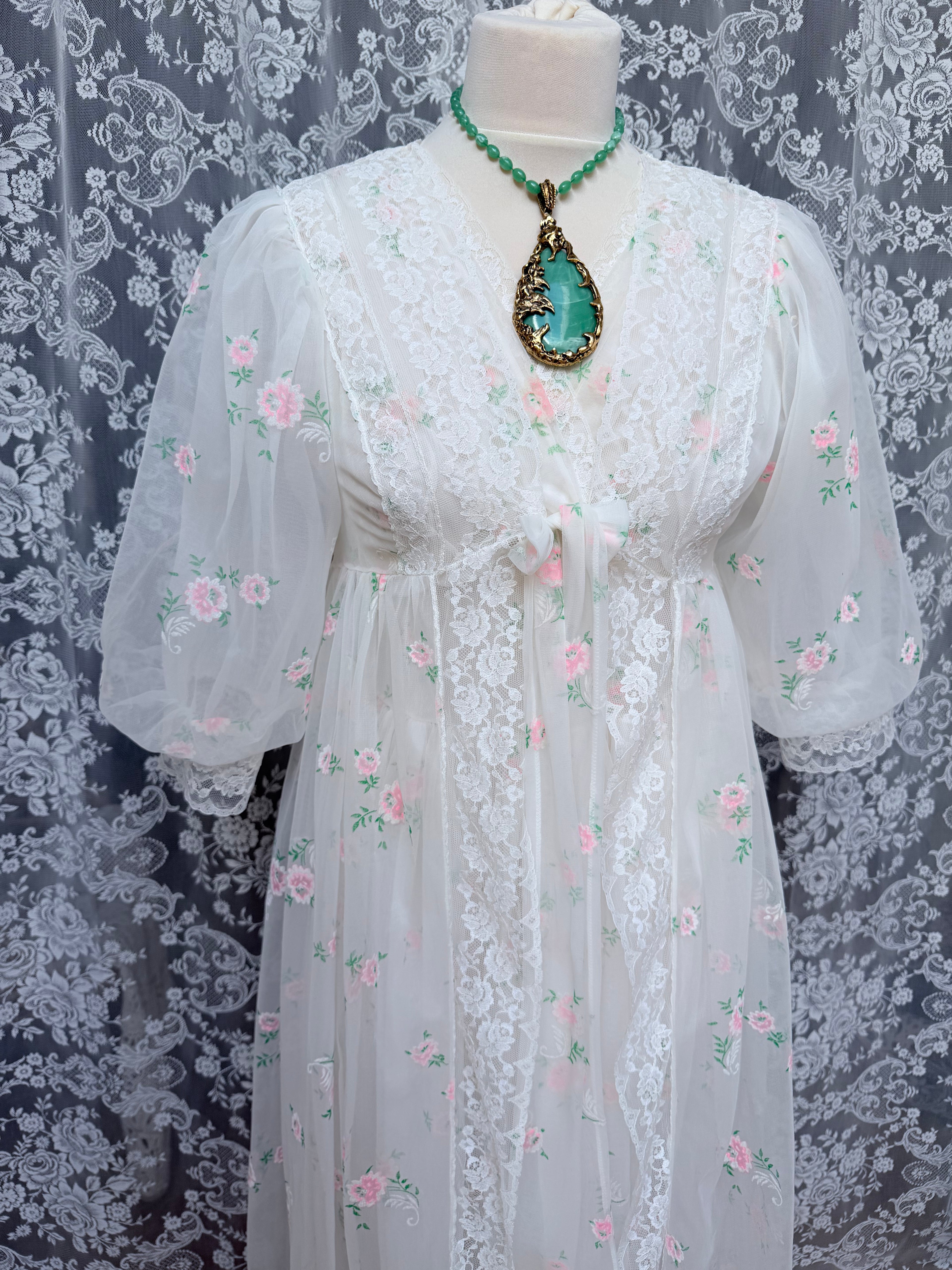 Rare Vintage 1950s/1960s Raywarp English Rose Baby Doll Maxi Set