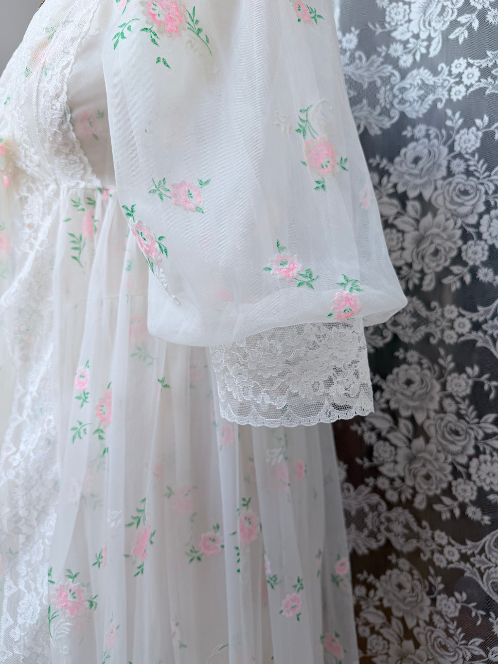 Rare Vintage 1950s/1960s Raywarp English Rose Baby Doll Maxi Set