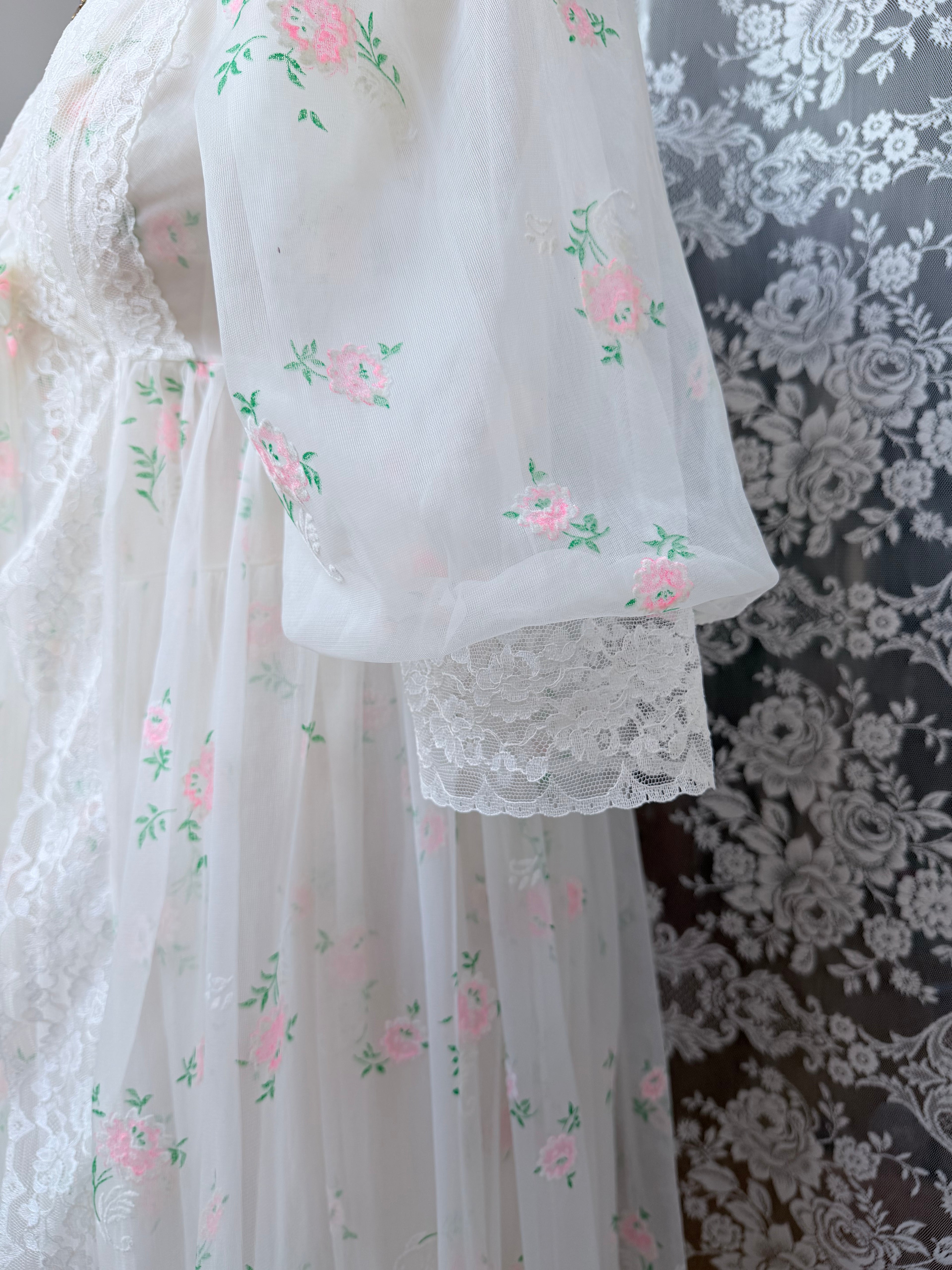 Rare Vintage 1950s/1960s Raywarp English Rose Baby Doll Maxi Set