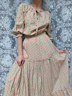 Vintage 1970s Laura Ashley Boho Peasant Prairie Dress