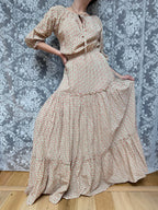 Vintage 1970s Laura Ashley Boho Peasant Prairie Dress