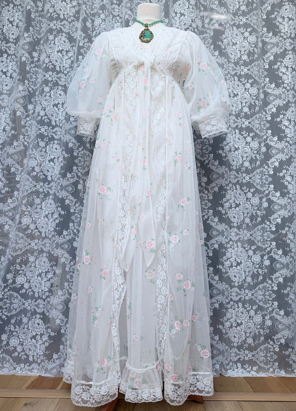Rare Vintage 1950s/1960s Raywarp English Rose Baby Doll Maxi Set